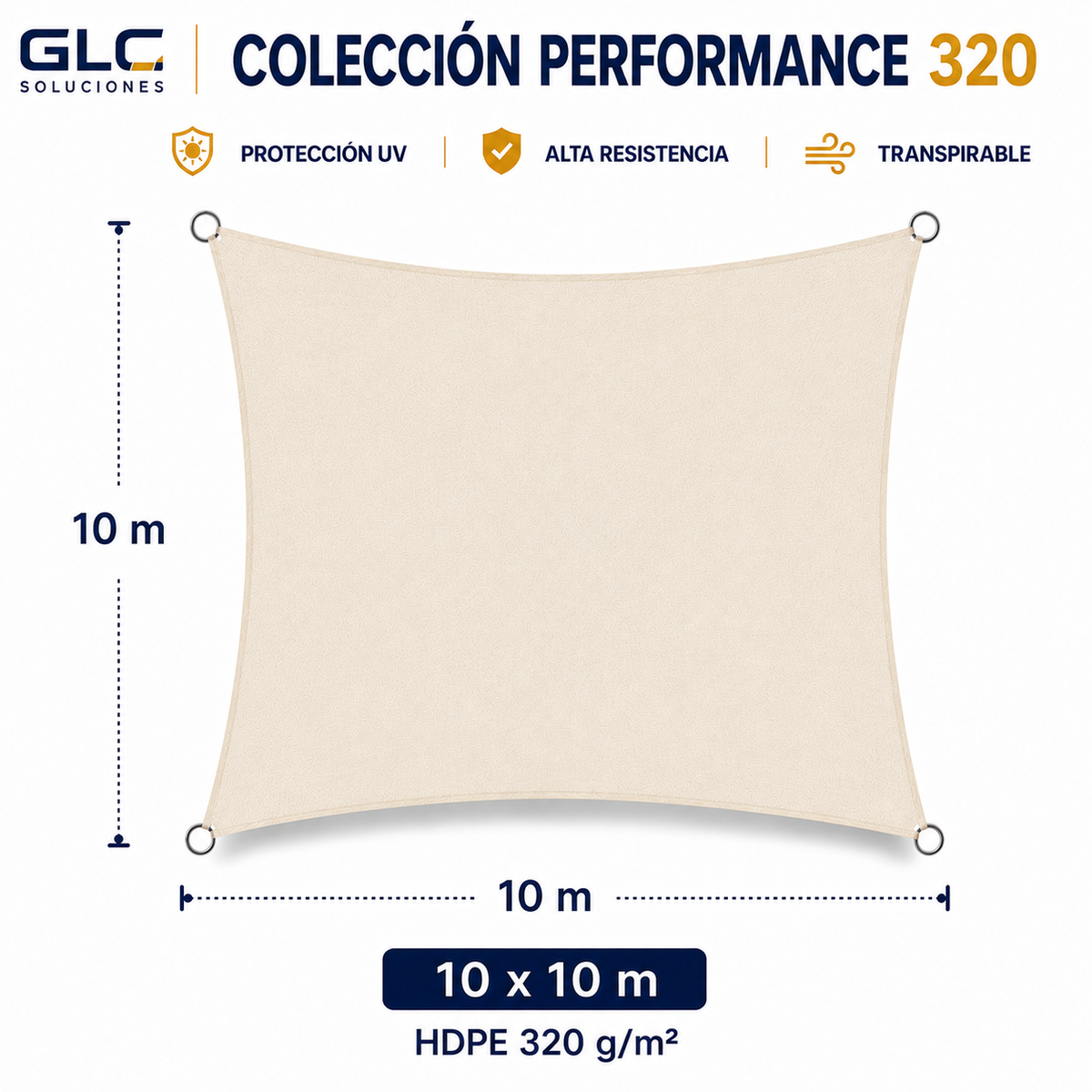 Toldo Vela Performance 320GR  10×10