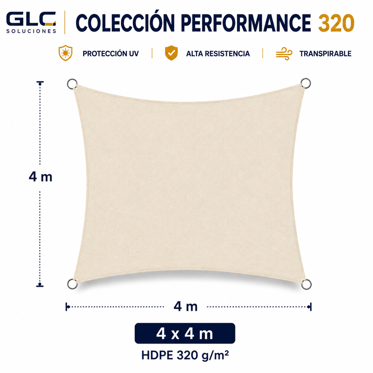 Toldo Vela Performance 320GR 4×4 m