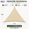 Toldo Vela Residencial 90% Sombra Triangular 3×3 m