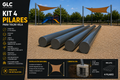 KIT 4 PILARES 6"X5MMX6M