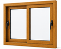 Ventana Corredera PVC Línea Europea Roble Dorado 120×120 cm (Ancho: 120 cm × Alto: 120 cm) | Termopanel 4/10/4