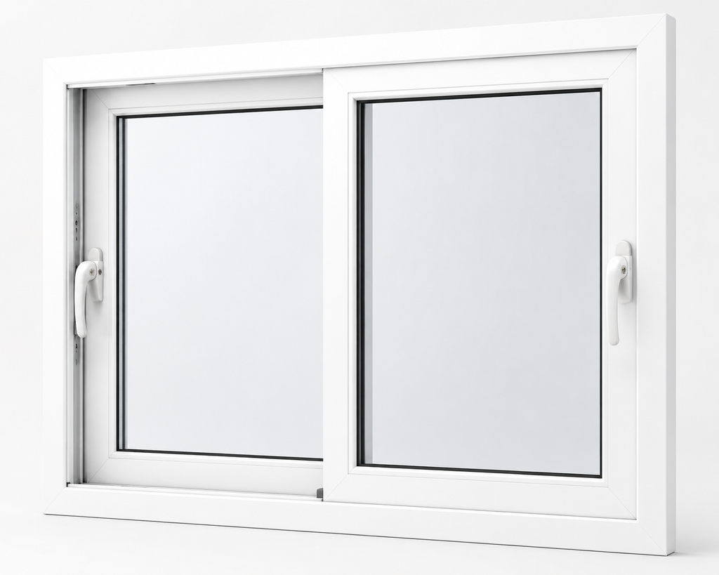 Ventana Corredera PVC Blanca 120x100cm (Ancho 120 × Alto 100 cm) | Termopanel 4/10/4
