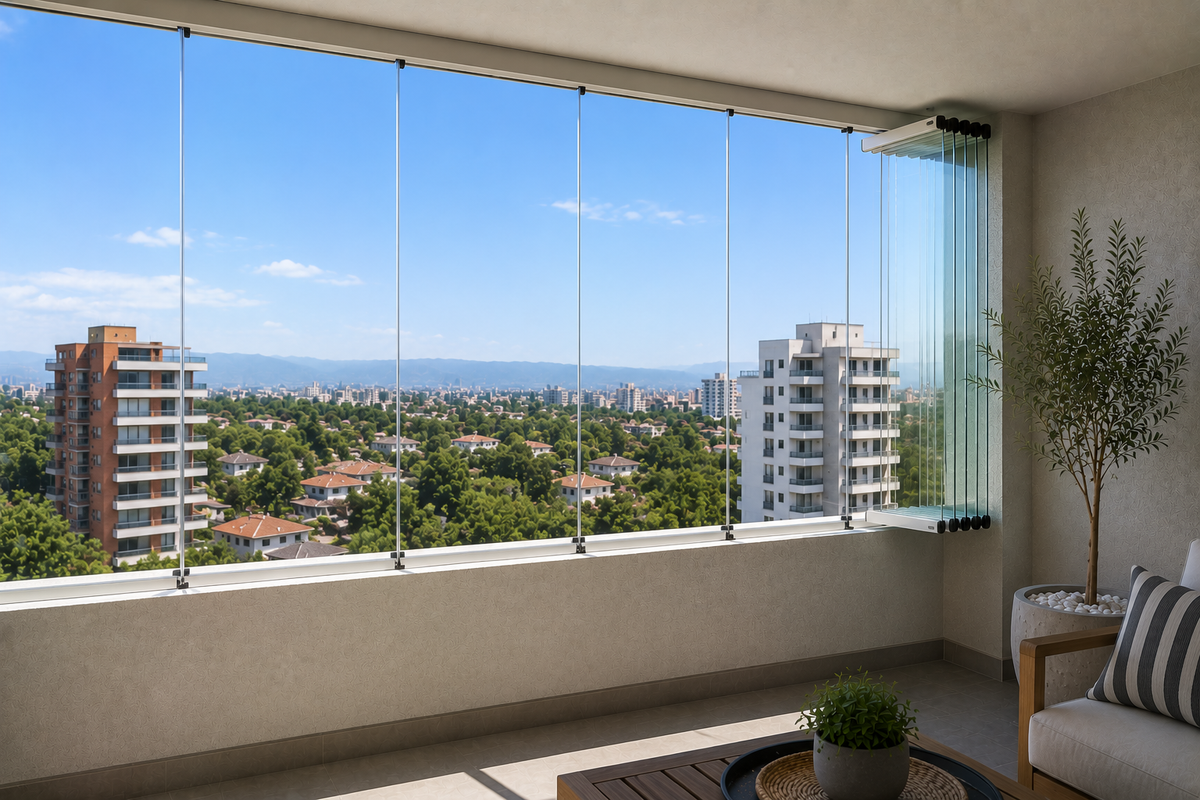 Cortinas de Cristal Apilables para Balcones