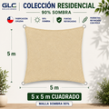 Toldo Vela Residencial 90% Sombra Cuadrado 5×5 m